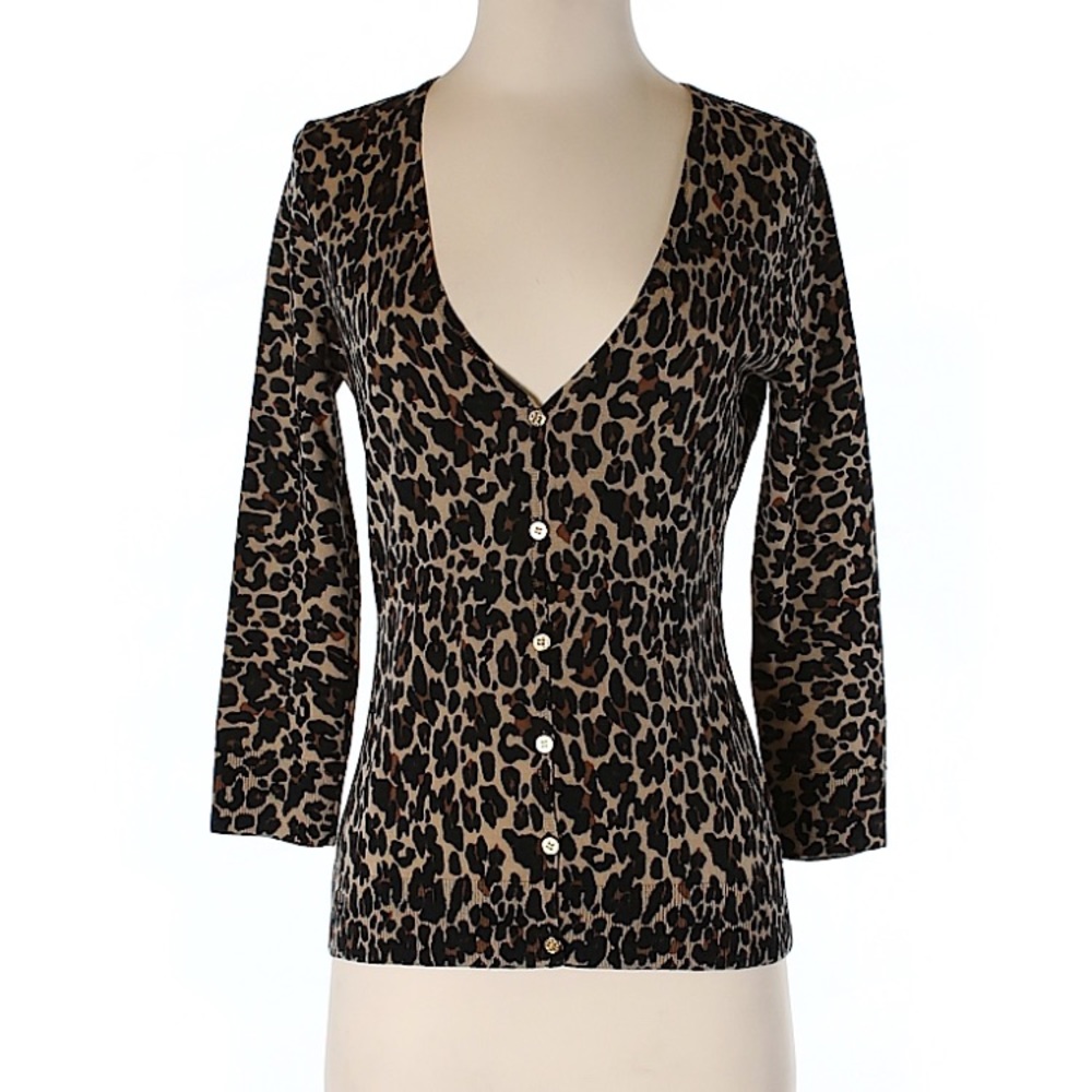 Tory Burch Leopard Cardigan Size Small
